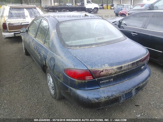 1FAFP10P0XW236654 - 1999 FORD ESCORT LX BLUE photo 3