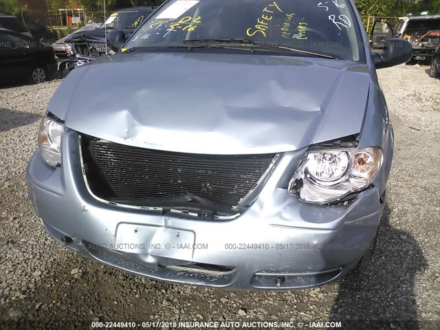2A4GP54L26R617047 - 2006 CHRYSLER TOWN & COUNTRY TOURING Light Blue photo 6
