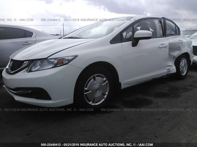 2HGFB2F63EH520970 - 2014 HONDA CIVIC HF WHITE photo 2