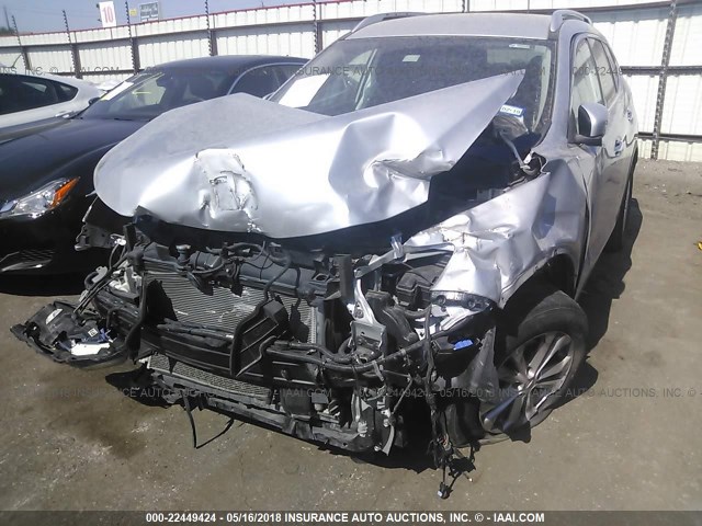 KNMAT2MT6GP606626 - 2016 NISSAN ROGUE S/SL/SV SILVER photo 6