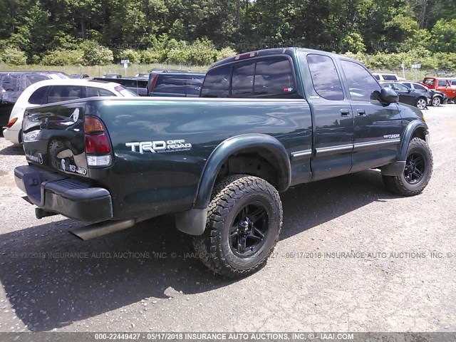 5TBBT48141S219801 - 2001 TOYOTA TUNDRA ACCESS CAB LIMITED GREEN photo 4