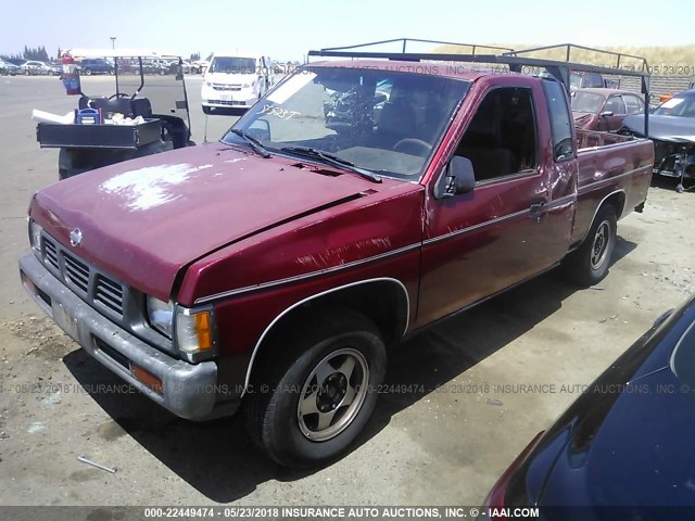 1N6SD16S6PC336804 - 1993 NISSAN TRUCK KING CAB RED photo 2