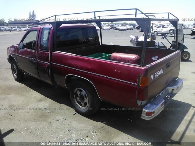 1N6SD16S6PC336804 - 1993 NISSAN TRUCK KING CAB RED photo 3