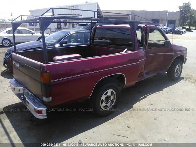 1N6SD16S6PC336804 - 1993 NISSAN TRUCK KING CAB RED photo 4