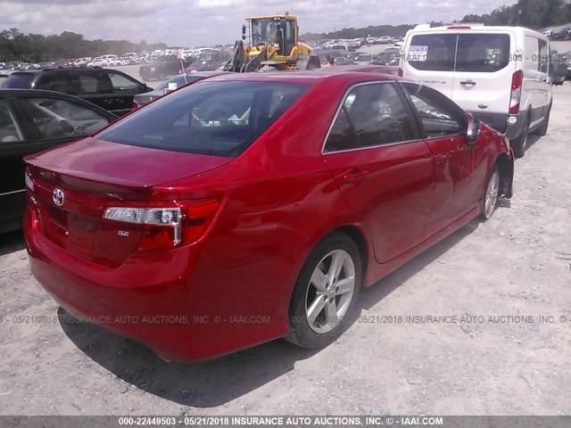 4T1BF1FK6EU807852 - 2014 TOYOTA CAMRY L/SE/LE/XLE 红色 照片 4