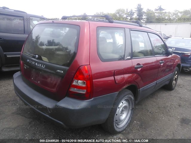 JF1SG63643H740959 - 2003 SUBARU FORESTER 2.5X RED photo 4