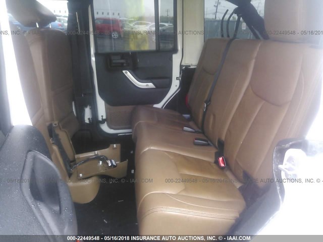 1C4HJWEG5DL616497 - 2013 JEEP WRANGLER UNLIMITE SAHARA WHITE photo 8