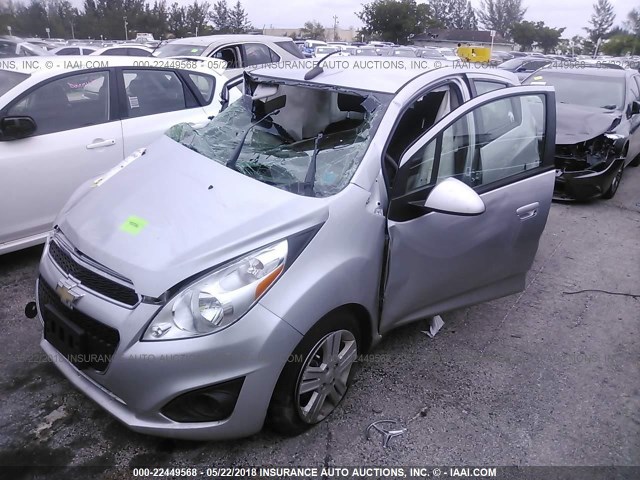 KL8CD6S96EC542413 - 2014 CHEVROLET SPARK 1LT SILVER photo 2