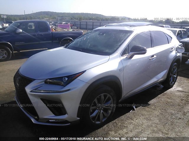 JTJYARBZ1J2092223 - 2018 LEXUS NX 300/BASE/F SPORT SILVER photo 2