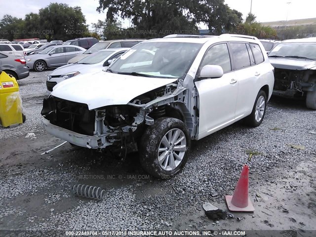 JTEJW3EH5A2043978 - 2010 TOYOTA HIGHLANDER HYBRID LIMITED WHITE photo 2