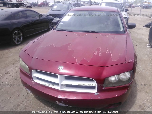 2B3KA43G76H311694 - 2006 DODGE CHARGER SE/SXT RED photo 6