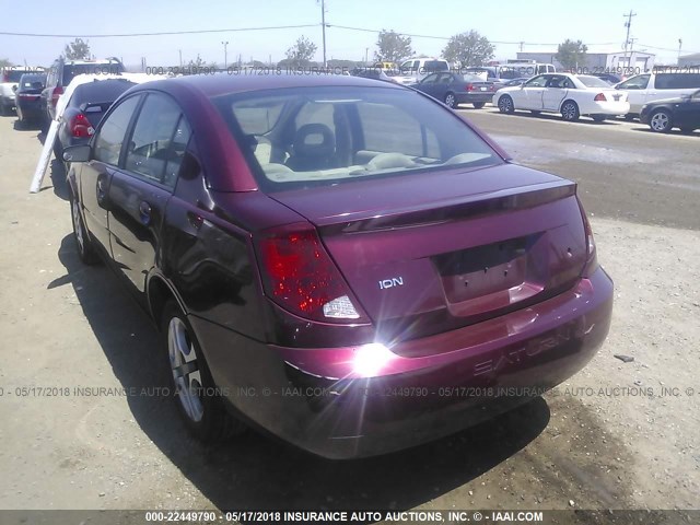 1G8AL52F13Z165494 - 2003 SATURN ION LEVEL 3 BURGUNDY photo 3