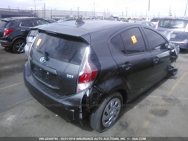 JTDKDTB30G1137434 - 2016 TOYOTA PRIUS C GRAY photo 4