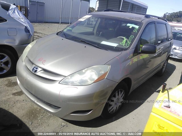 5TDZA23CX6S400515 - 2006 TOYOTA SIENNA CE/LE Champagne photo 2