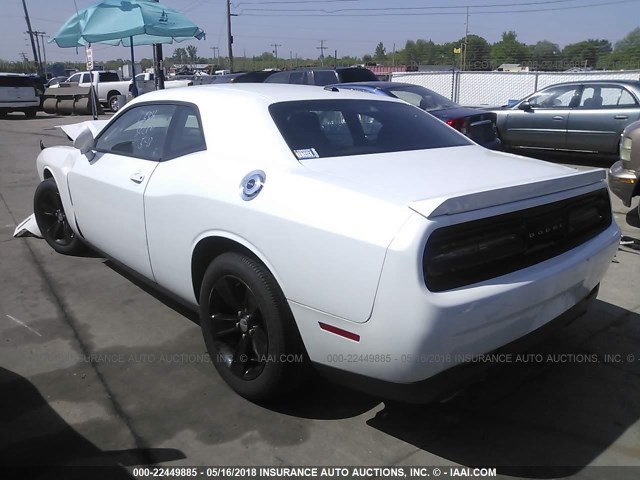 2C3CDZAG6FH747774 - 2015 DODGE CHALLENGER SXT WHITE photo 3