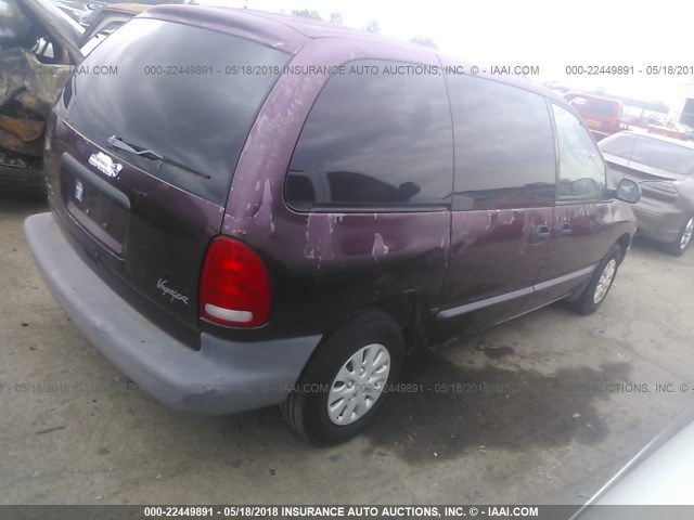 2P4FP2532WR729485 - 1998 PLYMOUTH VOYAGER PURPLE photo 4