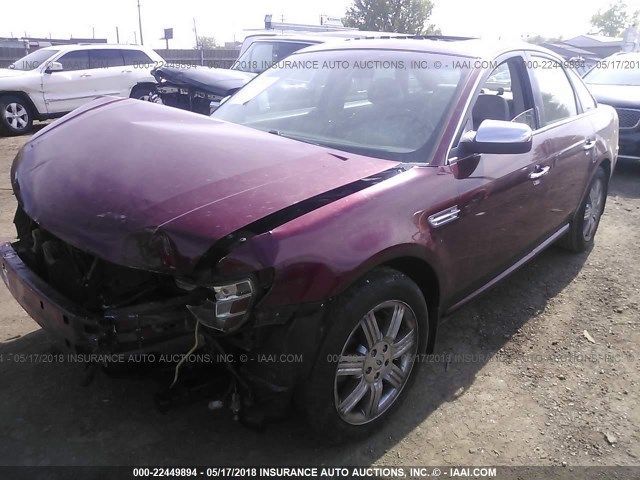 1FAHP25W68G124421 - 2008 FORD TAURUS LIMITED BURGUNDY photo 2