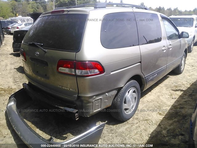 4T3ZF13C01U370055 - 2001 TOYOTA SIENNA LE/XLE GOLD photo 4