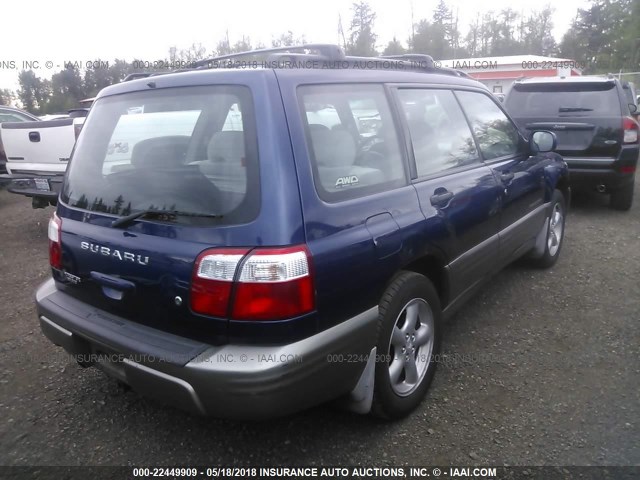 JF1SF65582H735818 - 2002 SUBARU FORESTER S BLUE photo 4