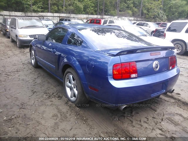 1ZVHT82HX75272528 - 2007 FORD MUSTANG GT BLUE photo 3