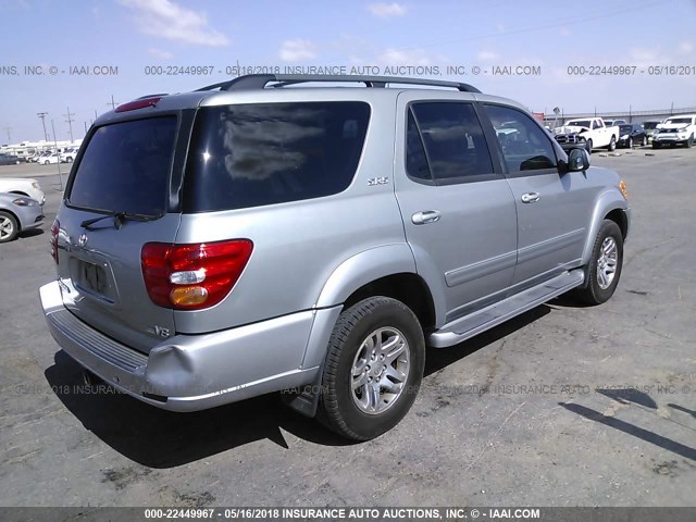 5TDZT34A34S215989 - 2004 TOYOTA SEQUOIA SR5 SILVER photo 4