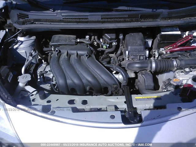 3N1CE2CP2EL354666 - 2014 NISSAN VERSA NOTE S/S PLUS/SV/SL SILVER photo 10