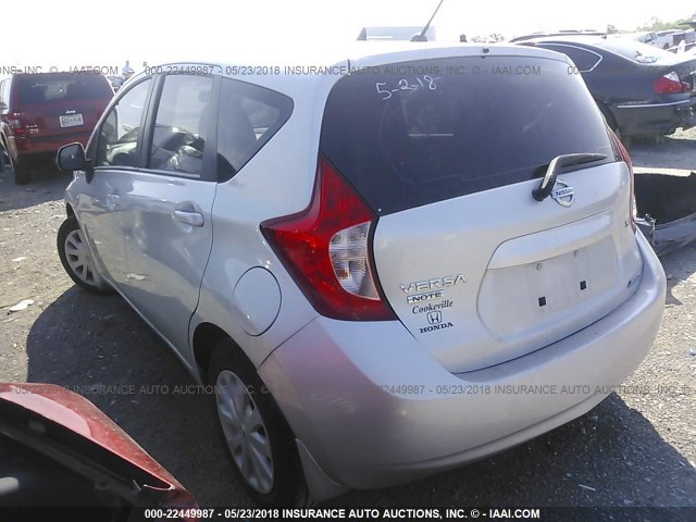 3N1CE2CP2EL354666 - 2014 NISSAN VERSA NOTE S/S PLUS/SV/SL SILVER photo 3
