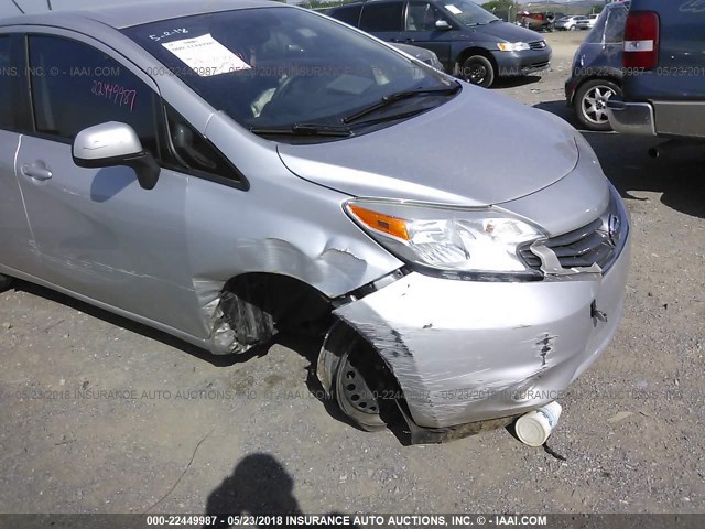 3N1CE2CP2EL354666 - 2014 NISSAN VERSA NOTE S/S PLUS/SV/SL SILVER photo 6