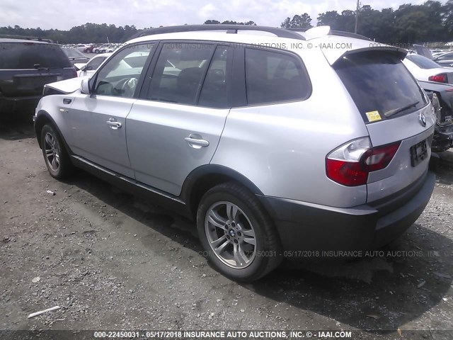 WBXPA934X5WD17566 - 2005 BMW X3 3.0I SILVER photo 3