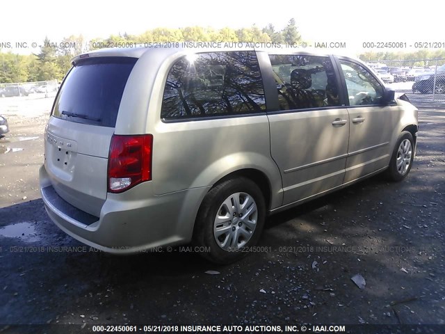 2C4RDGBG9ER104014 - 2014 DODGE GRAND CARAVAN SE GOLD photo 4