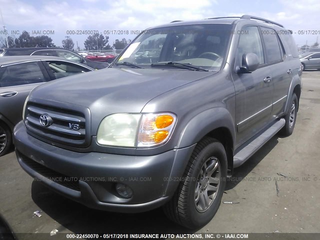 5TDZT38A24S226332 - 2004 TOYOTA SEQUOIA LIMITED GRAY photo 2