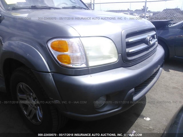 5TDZT38A24S226332 - 2004 TOYOTA SEQUOIA LIMITED GRAY photo 6