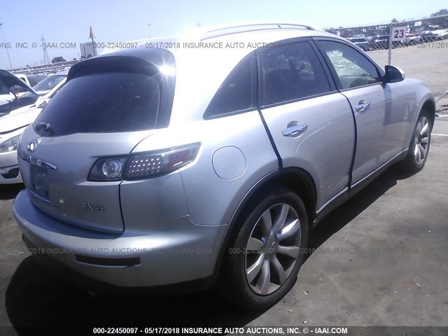 JNRBS08W35X401651 - 2005 INFINITI FX45 SILVER photo 4