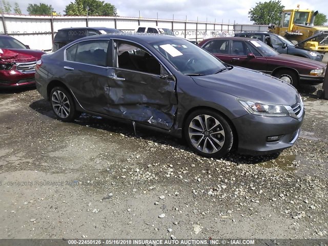 1HGCR2F58EA140432 - 2014 HONDA ACCORD SPORT GRAY photo 1