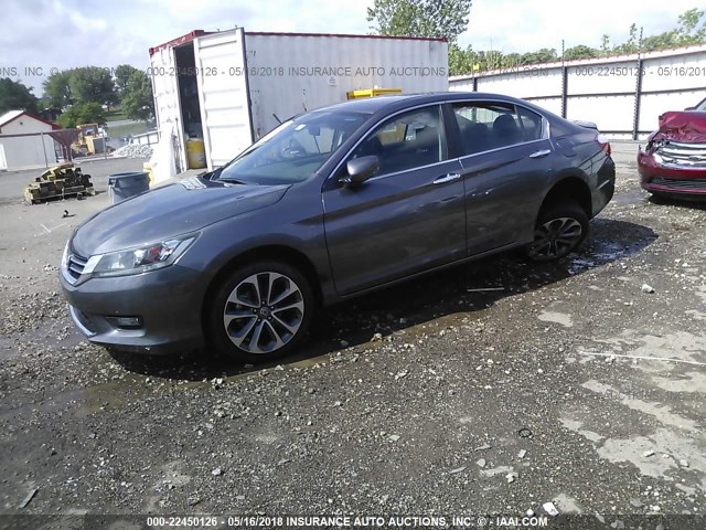 1HGCR2F58EA140432 - 2014 HONDA ACCORD SPORT Сұр фото 2