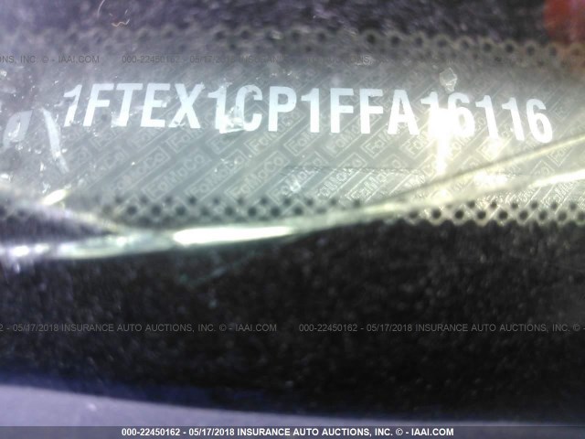1FTEX1CP1FFA16116 - 2015 FORD F150 SUPER CAB BLACK photo 9