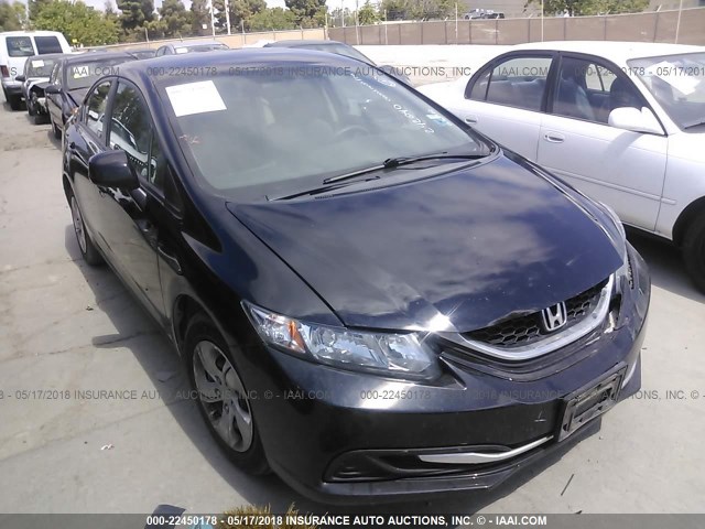 19XFB2F53DE242040 - 2013 HONDA CIVIC LX BLACK photo 1