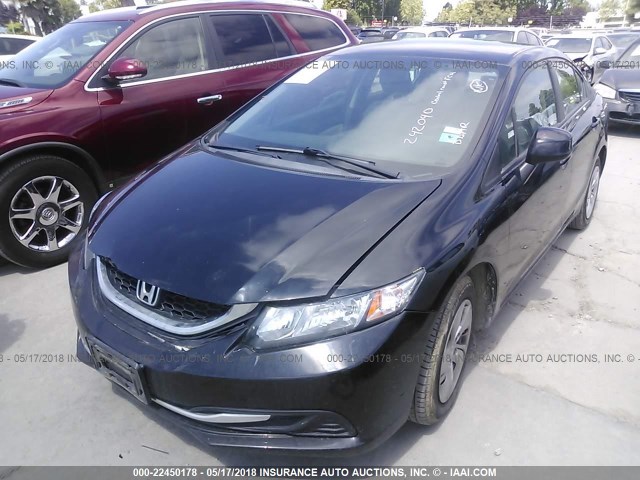 19XFB2F53DE242040 - 2013 HONDA CIVIC LX BLACK photo 2