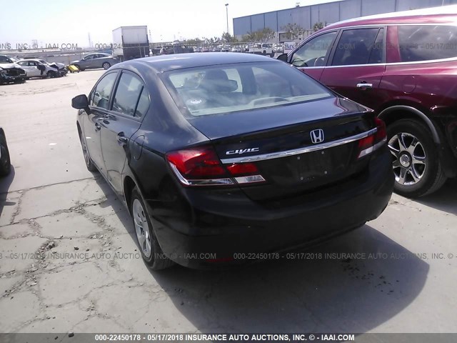 19XFB2F53DE242040 - 2013 HONDA CIVIC LX BLACK photo 3