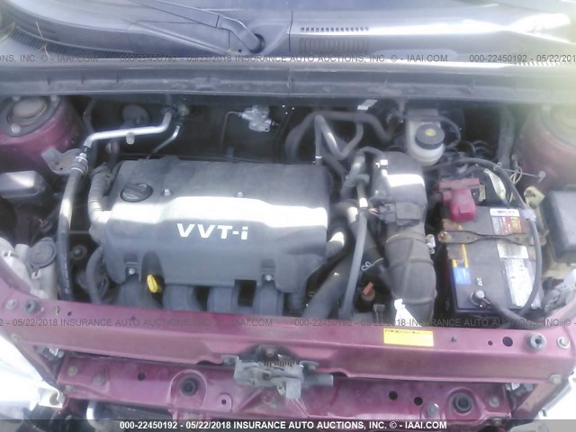 JTLKT324164087303 - 2006 TOYOTA SCION XB RED photo 10