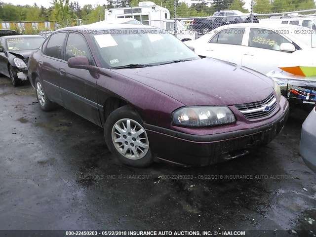 2G1WF52E439362267 - 2003 CHEVROLET IMPALA MAROON photo 1