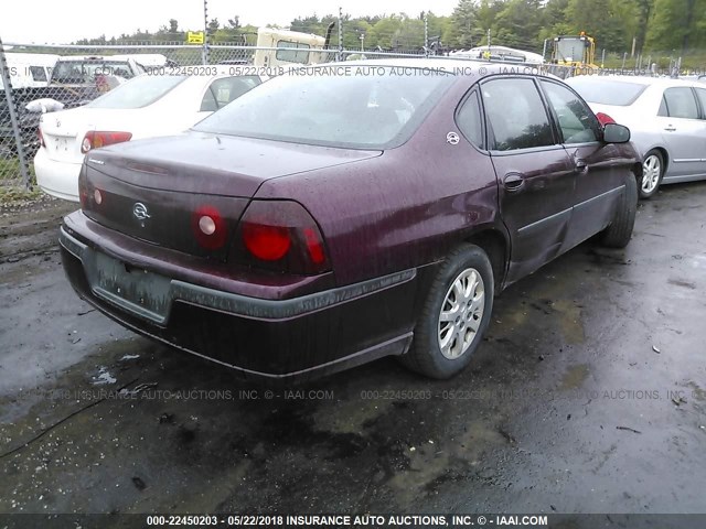 2G1WF52E439362267 - 2003 CHEVROLET IMPALA MAROON photo 4