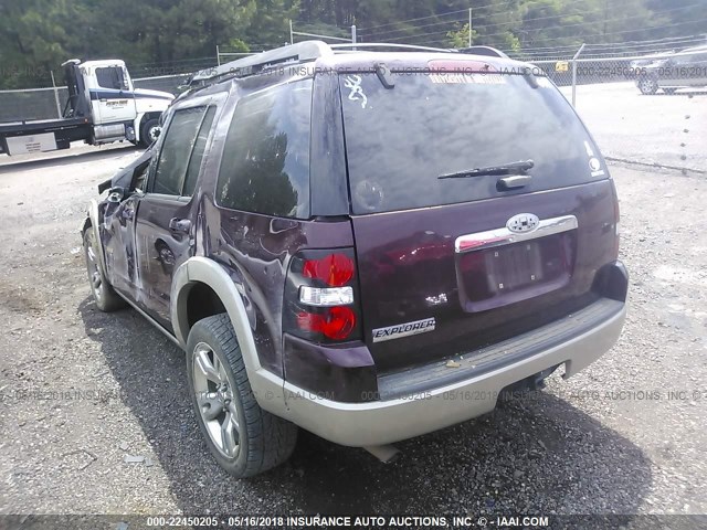 1FMEU64E18UB17783 - 2008 FORD EXPLORER EDDIE BAUER BURGUNDY photo 3