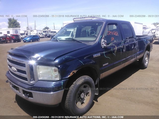 1FTWW31P45EB42853 - 2005 FORD F350 SRW SUPER DUTY BLUE photo 2