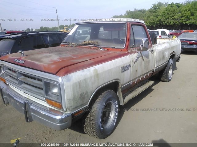 1B7HW14TXHS490880 - 1987 DODGE W-SERIES W150 RED photo 2