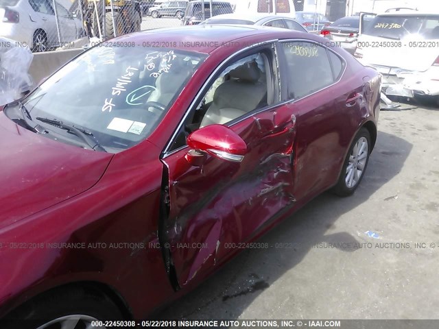 JTHCK262892031878 - 2009 LEXUS IS 250 RED photo 6