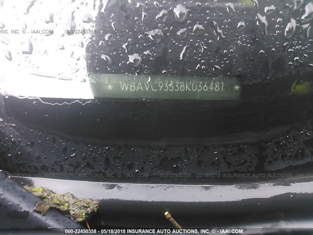 WBAVC93538K036481 - 2008 BMW 328 XI შავი ფოტო 9