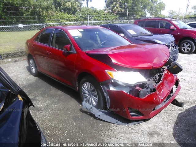 4T1BF1FK3CU542160 - 2012 TOYOTA CAMRY SE/LE/XLE RED photo 1