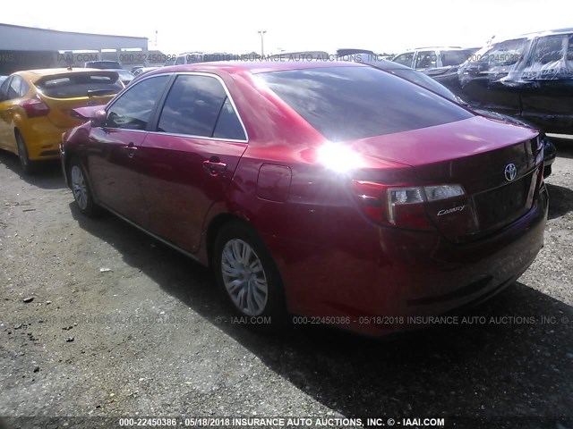 4T1BF1FK3CU542160 - 2012 TOYOTA CAMRY SE/LE/XLE RED photo 3