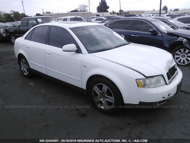 WAULT68E02A144942 - 2002 AUDI A4 3.0 QUATTRO WHITE photo 1